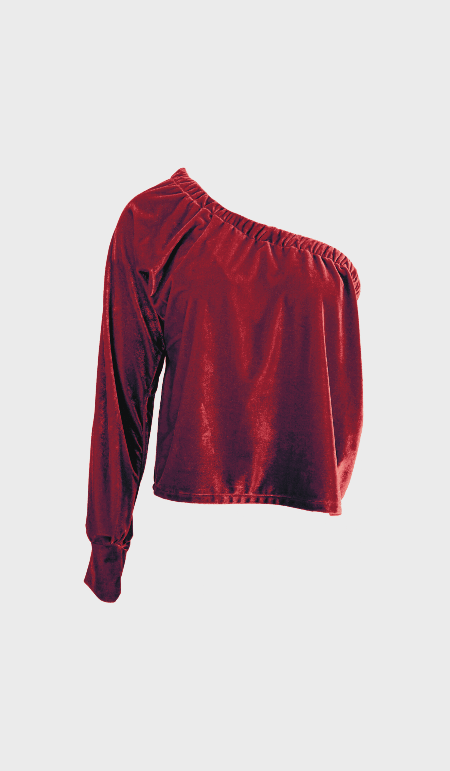 Wine red asymmetric Valessa top