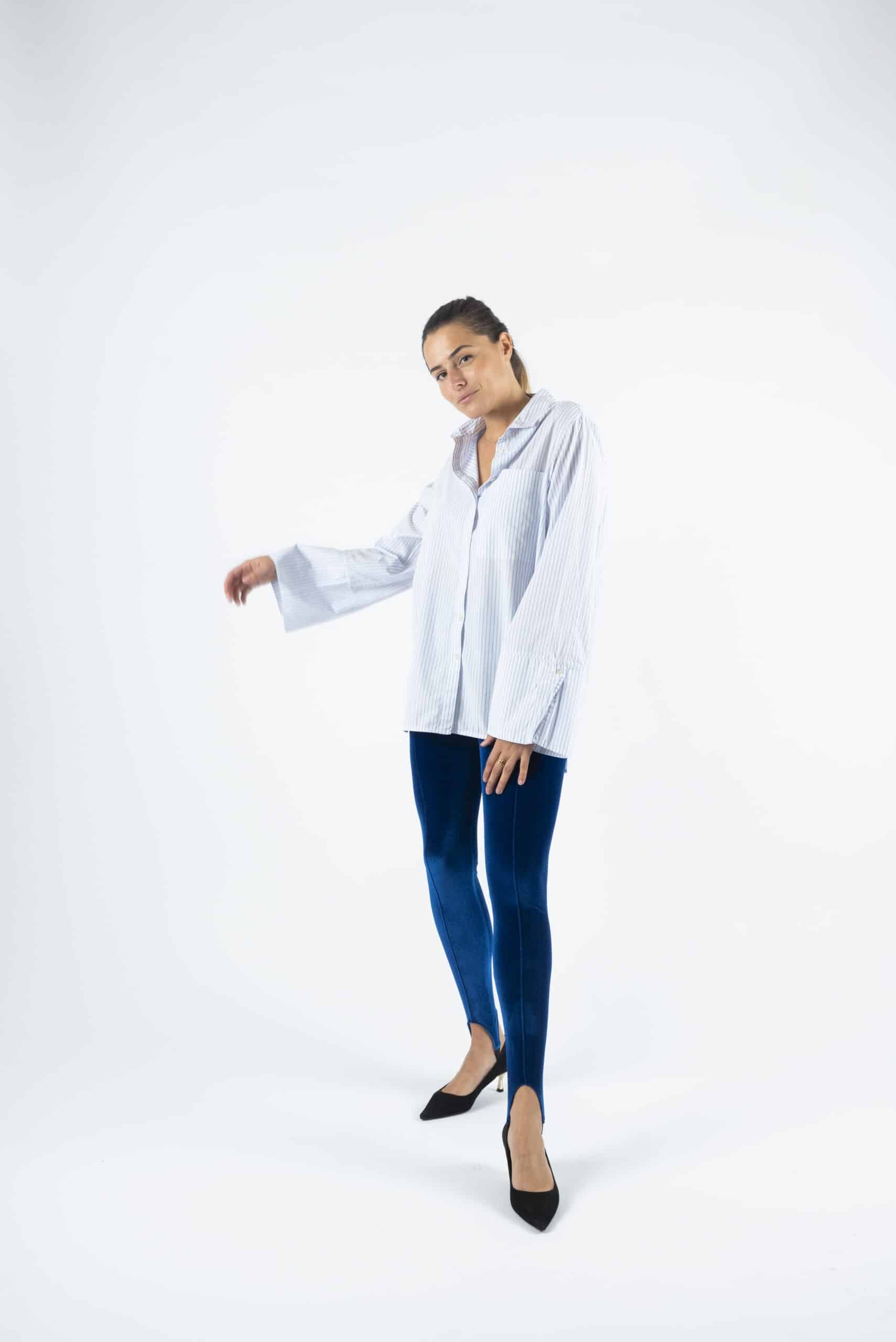 Blue stirrup high-waist leggings - Image 4