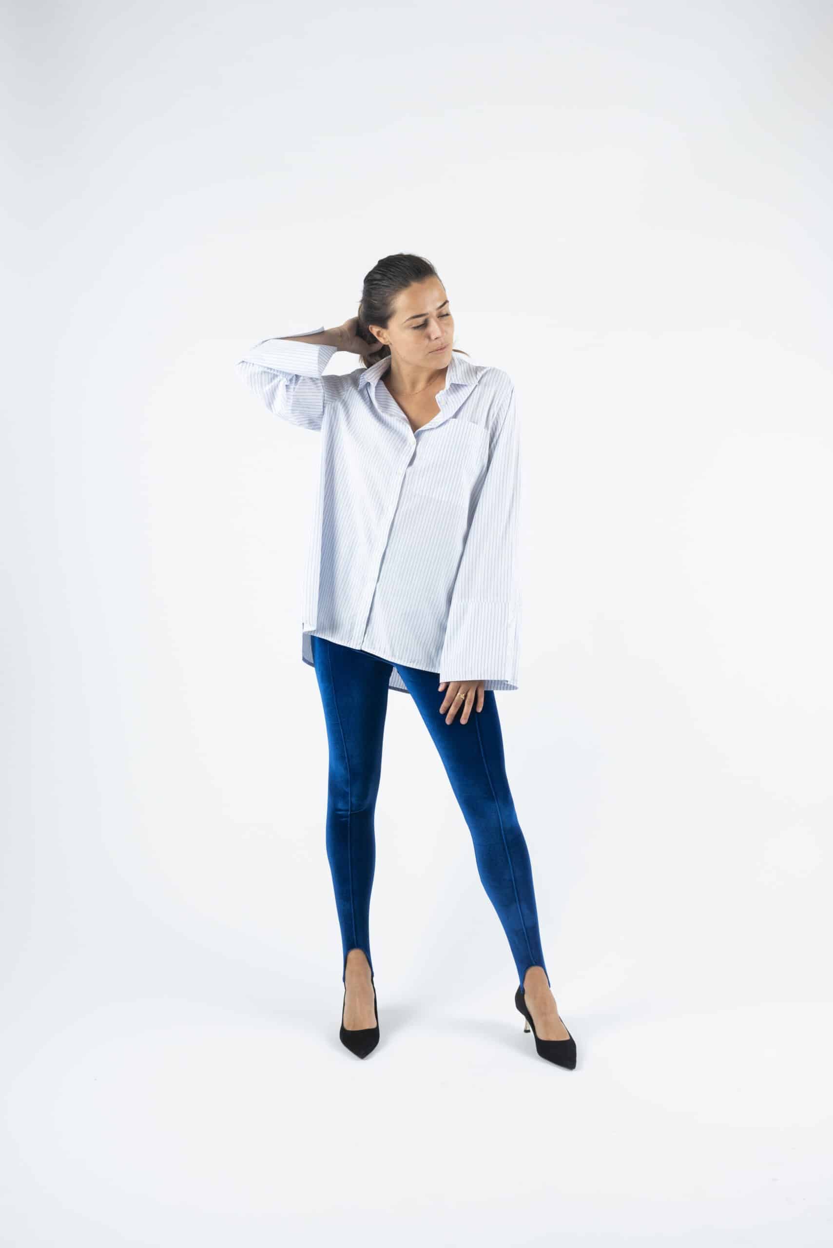 Blue stirrup high-waist leggings - Image 3