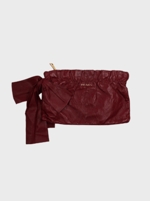 Prada Ruched Bow Clutch