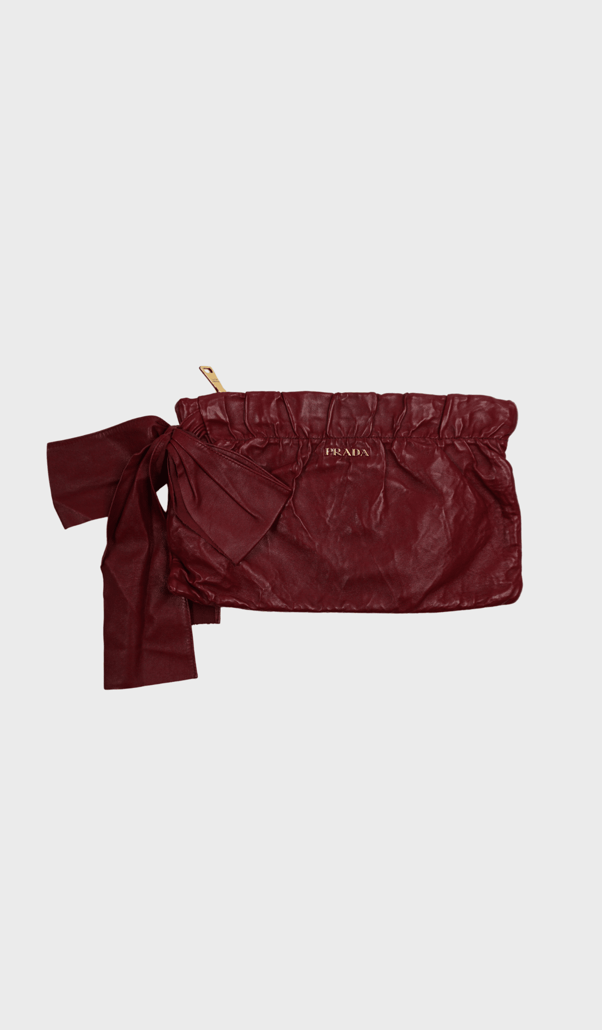 Prada Ruched Bow Clutch
