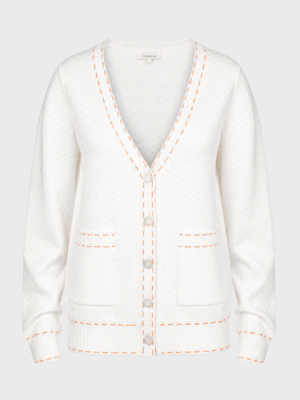 Ecru and orange cardigan