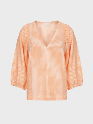 Orange striped blouse