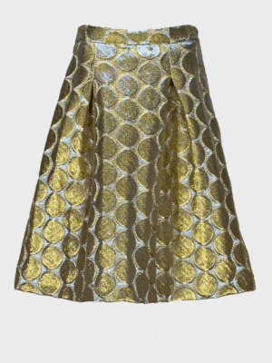 Gold metallic patterned skirt