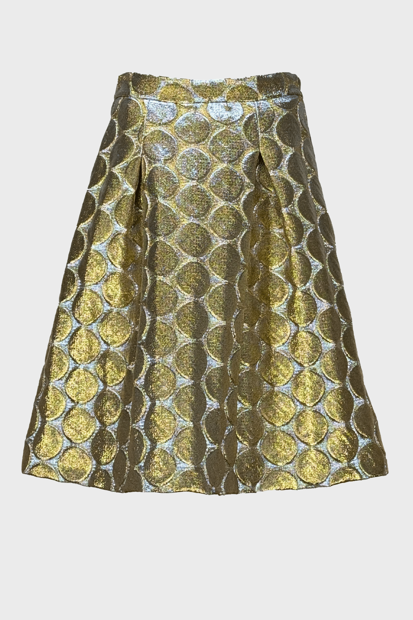 Gold metallic patterned skirt