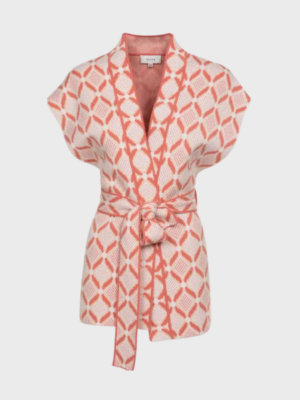 Flamingo pink geometric vest