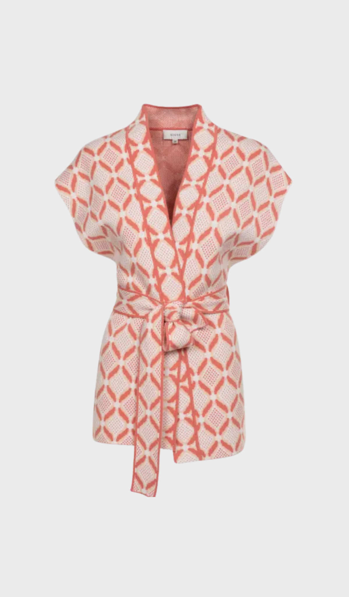 Flamingo pink geometric vest