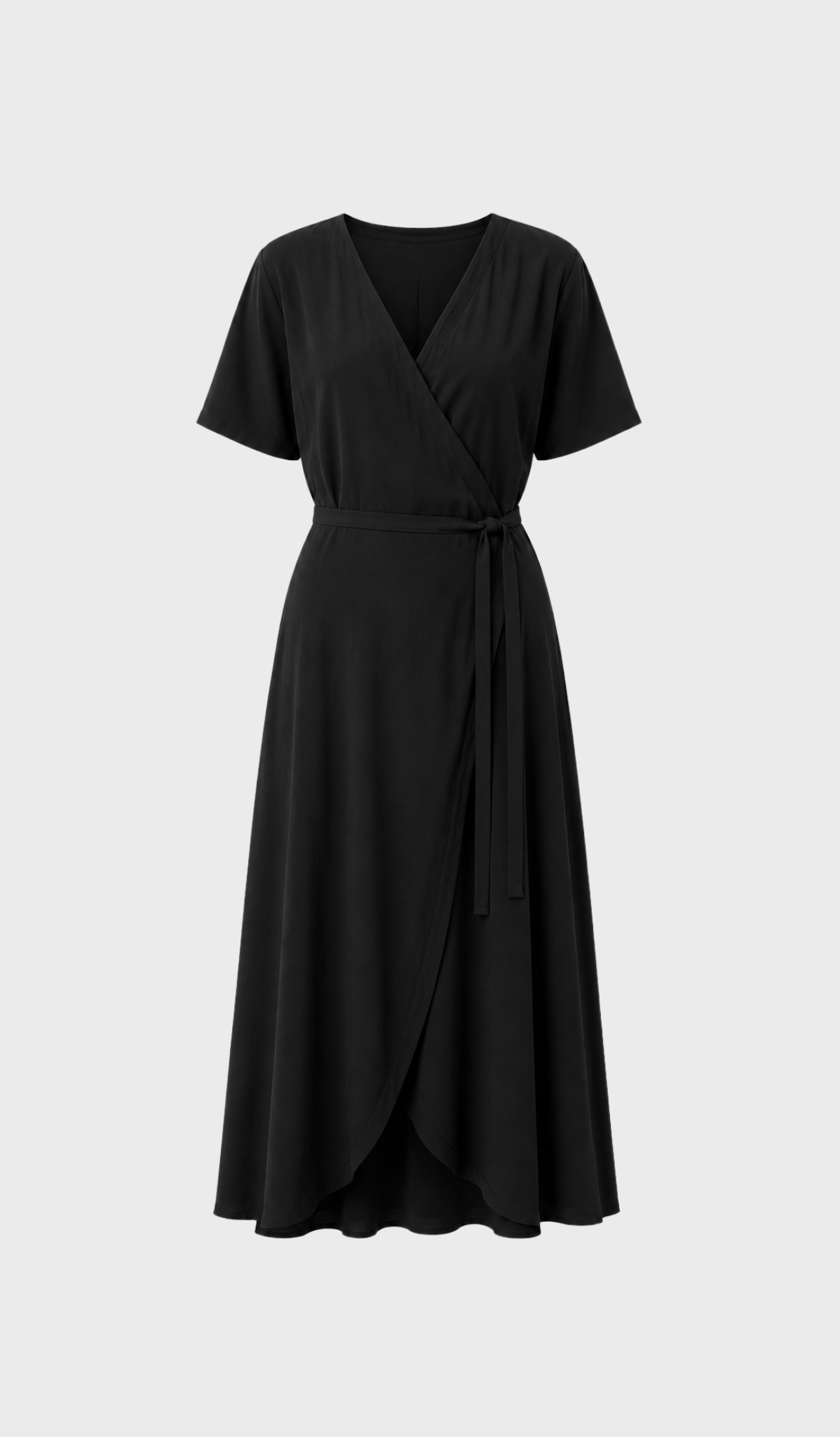 Black tencel wrap dress
