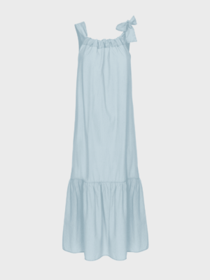 Bleached blue sleeveless long dress