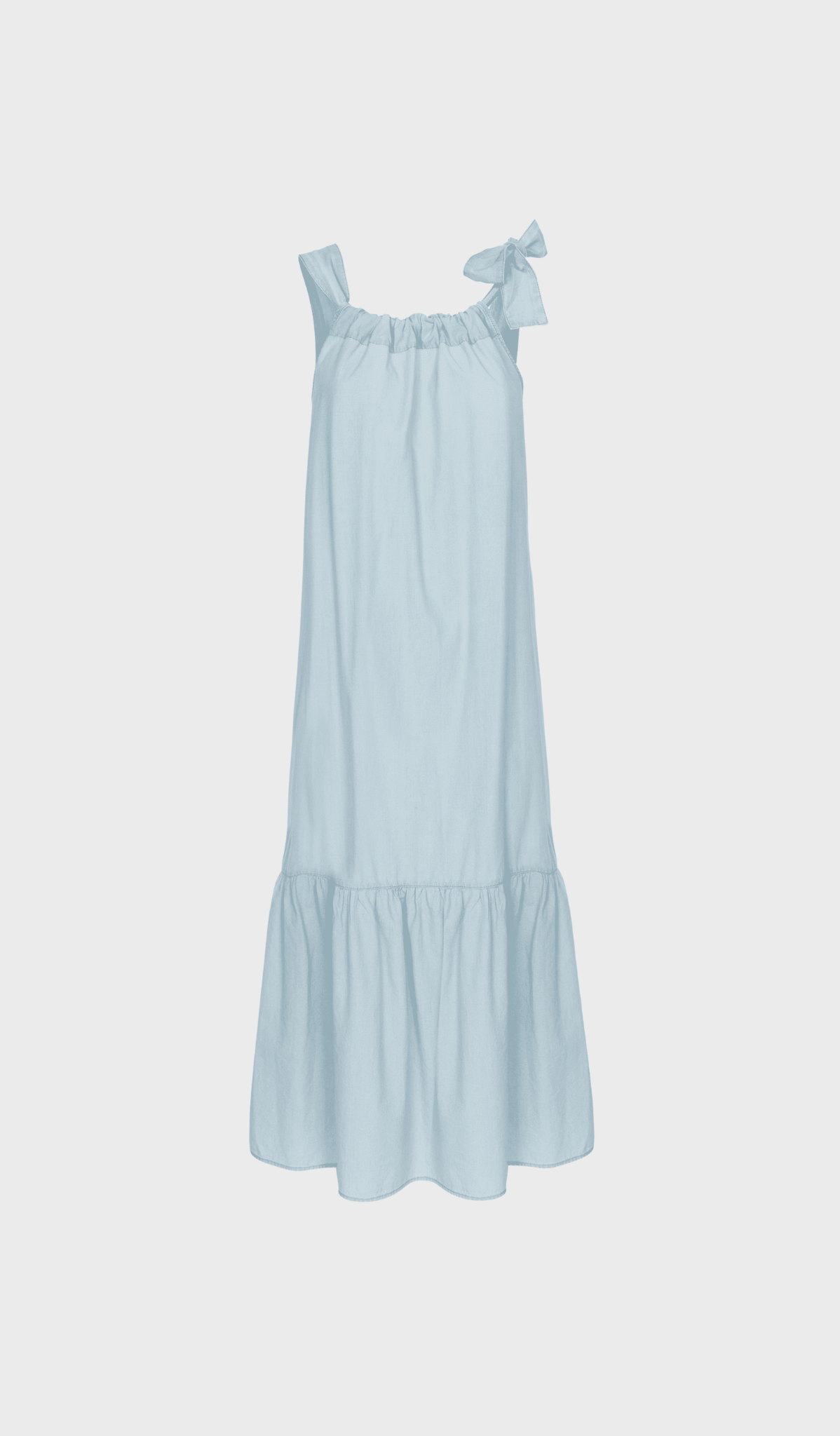 Bleached blue sleeveless long dress