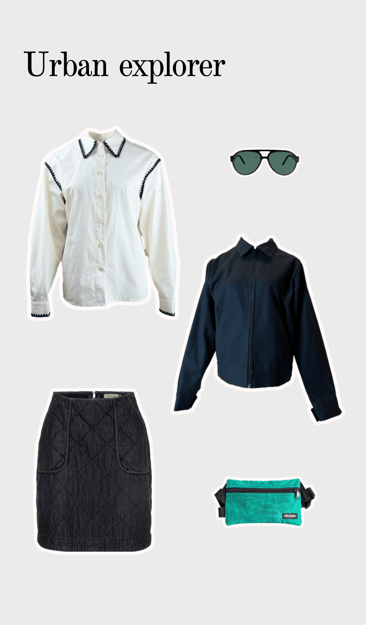 Grey quilted skirt with pockets - Image 7