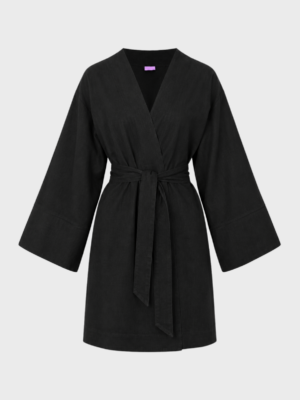 Black linen Lucio kimono (short)