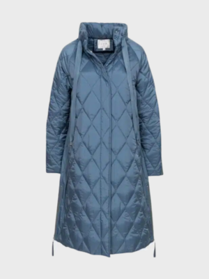 Denim blue hooded winter jacket