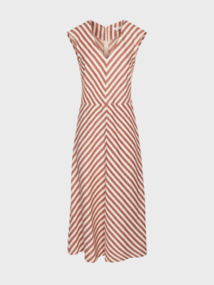 Beige and orange sleeveless dress