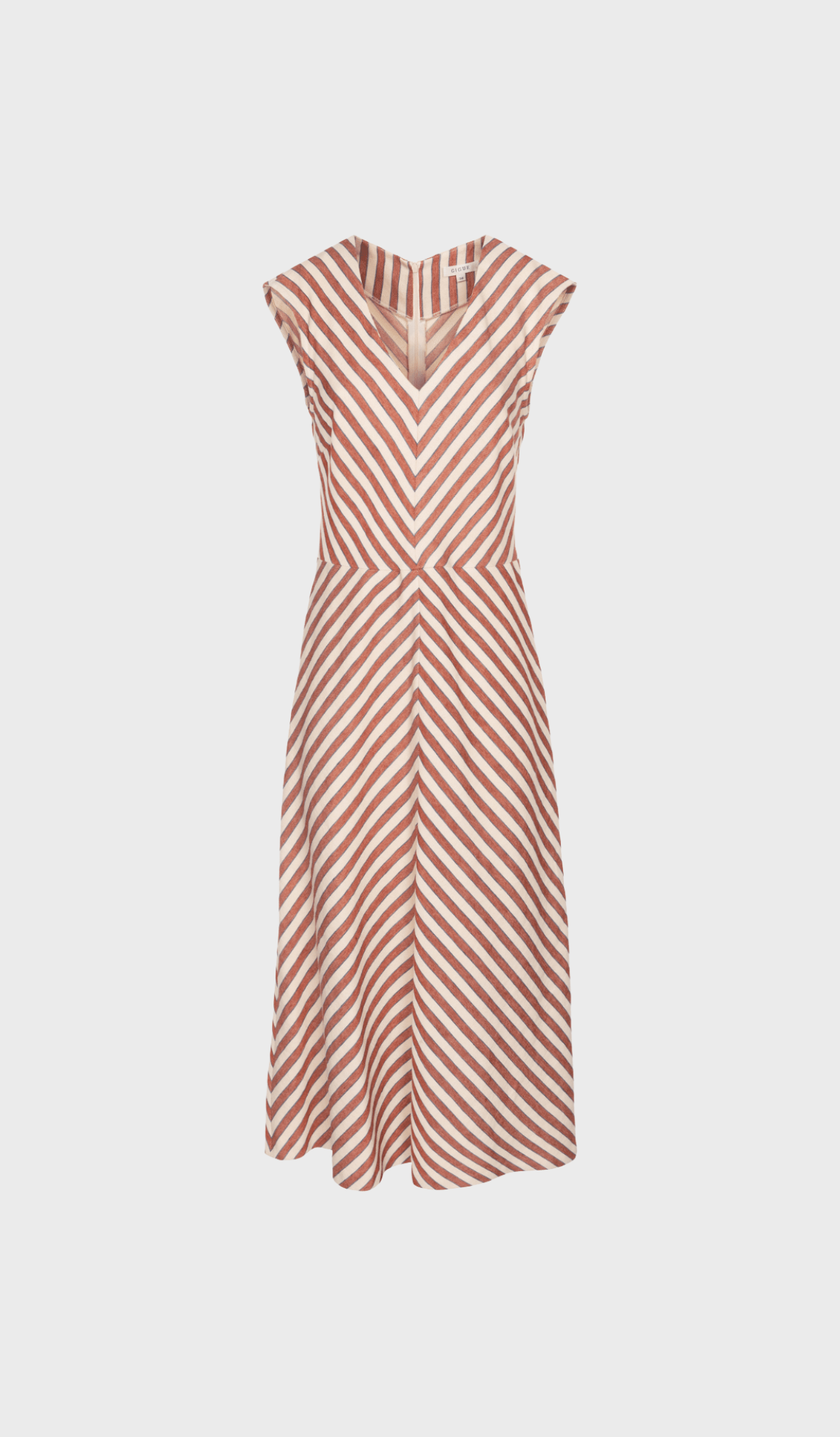 Beige and orange sleeveless dress