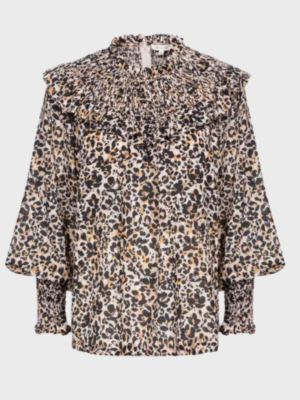 Brown wrap blouse