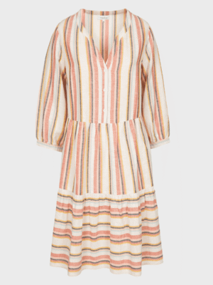 Striped beige and pink dress