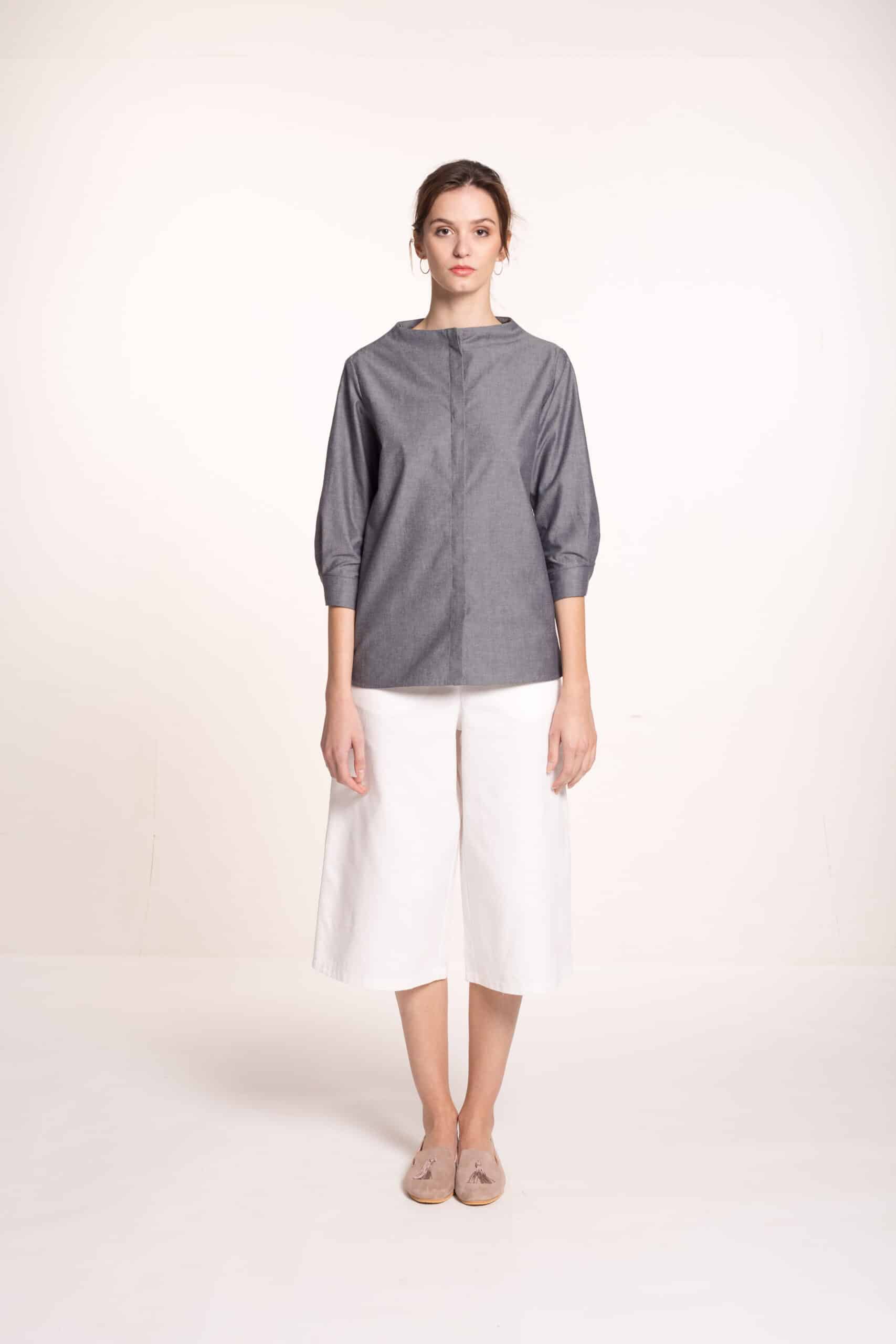 Standing neckline blouse - Image 2