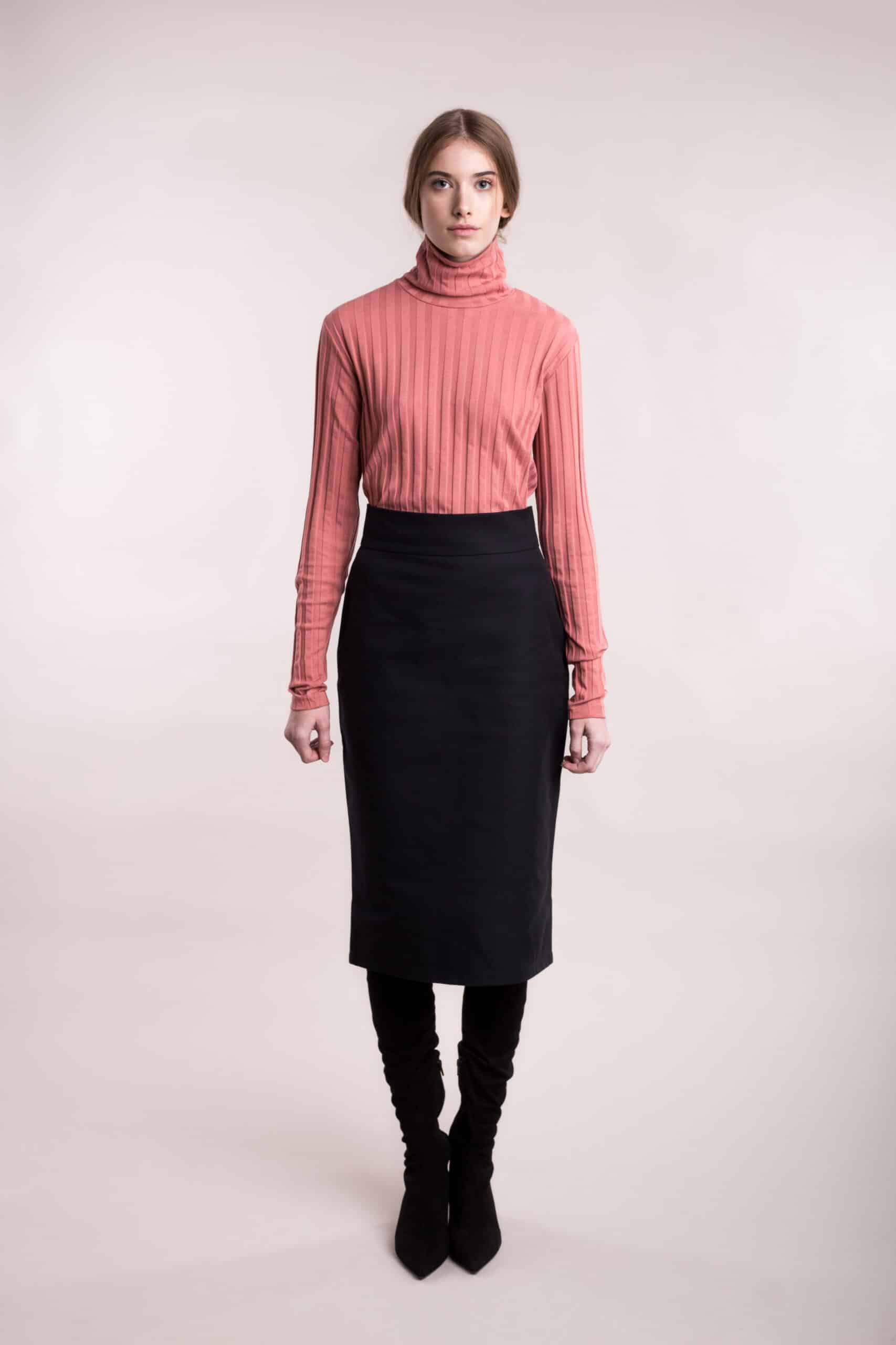 Wide rib high neck top - Image 2