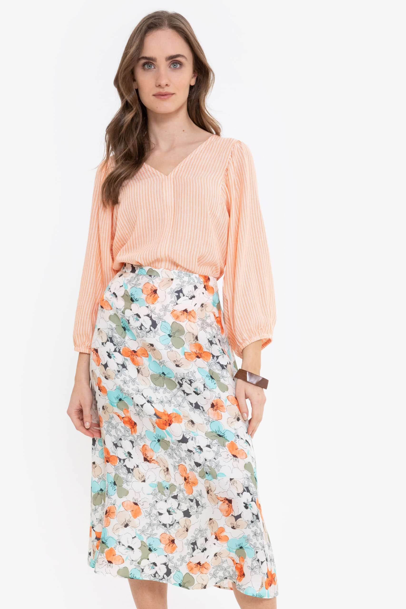Ecru floral midi skirt - Image 5