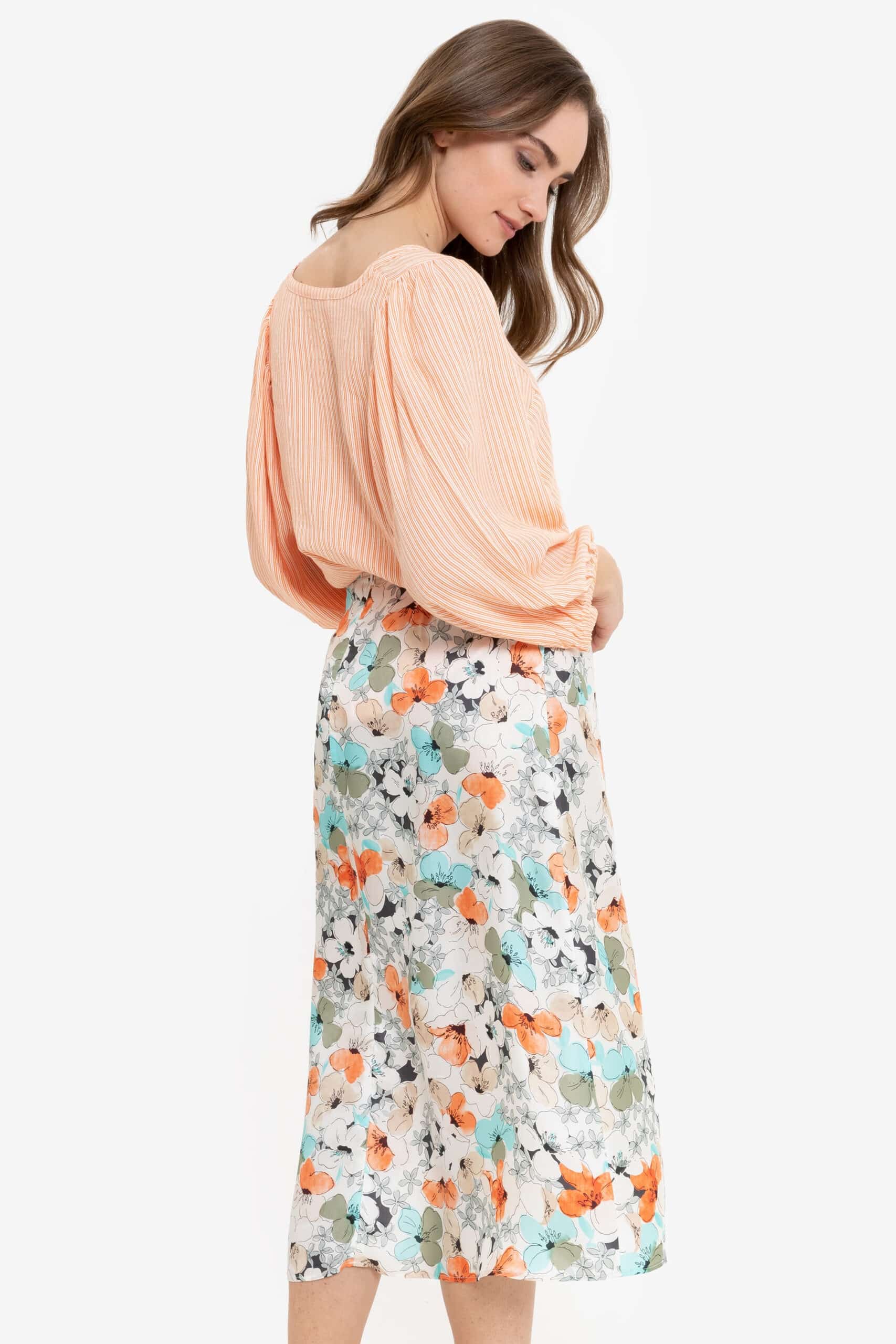 Ecru floral midi skirt - Image 4