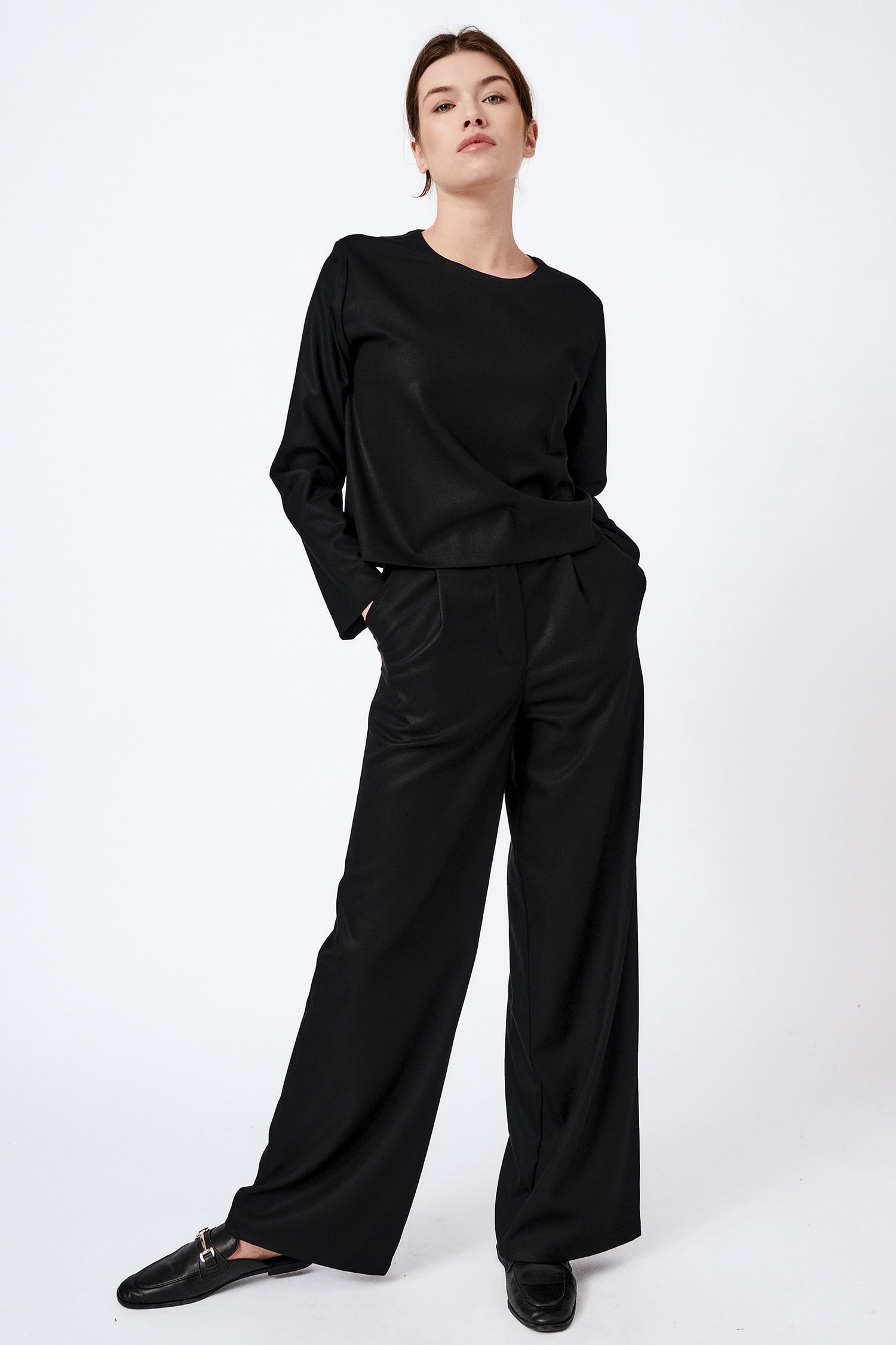 Wide-leg tailored trousers - Image 3