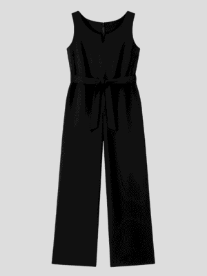Belted sleeveless jumpsuit