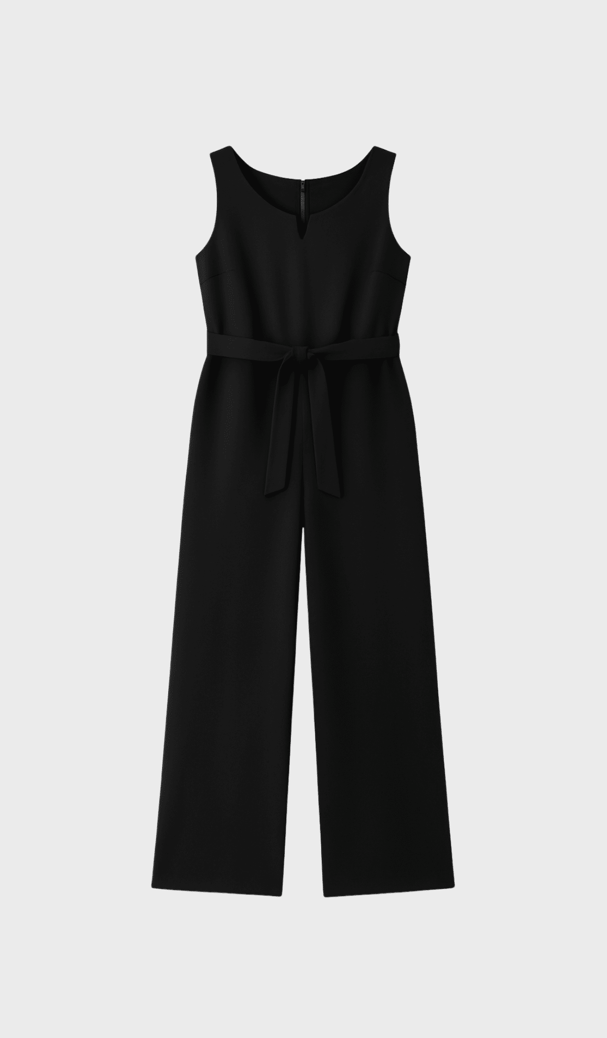 Belted sleeveless jumpsuit