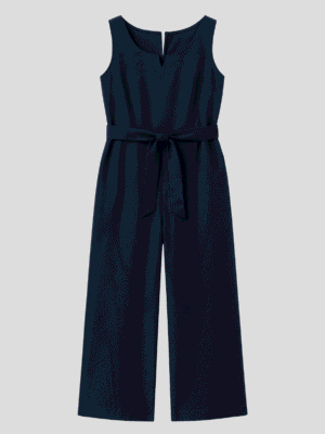 Belted sleeveless jumpsuit