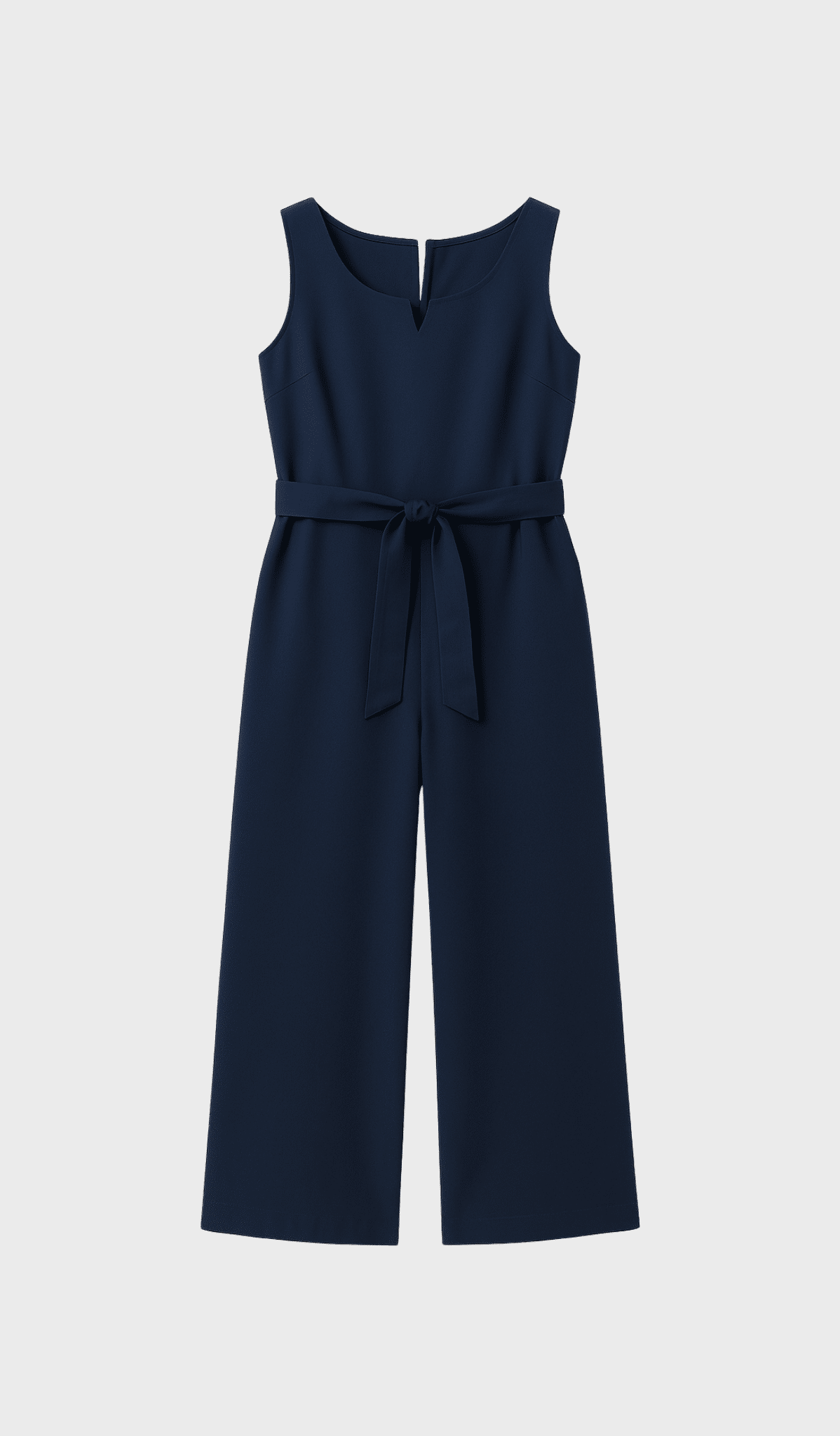 Belted sleeveless jumpsuit