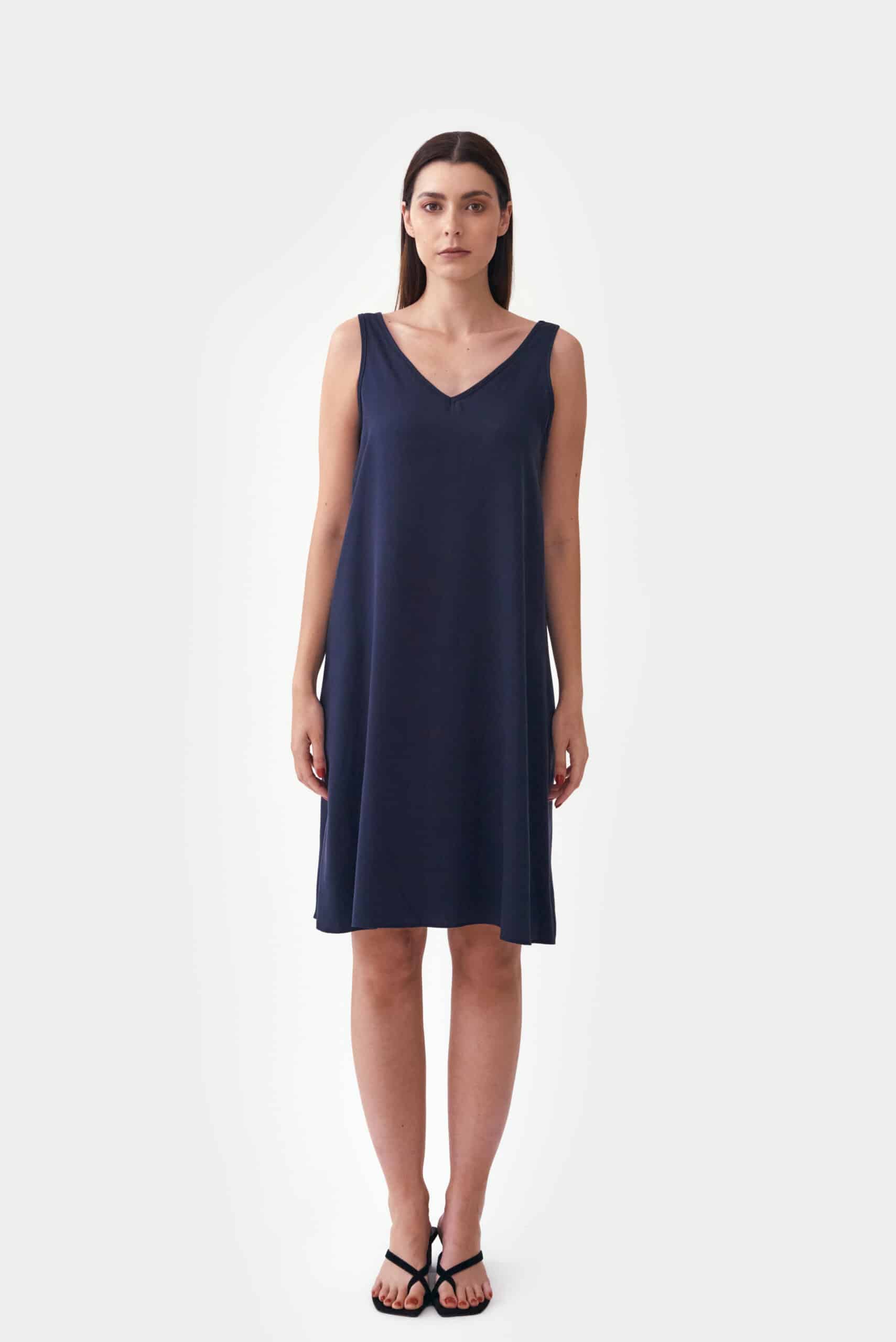 Reversible knee-length tencel dress - Image 2