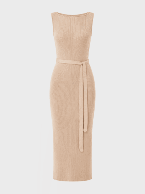 Knitted boat neck dress