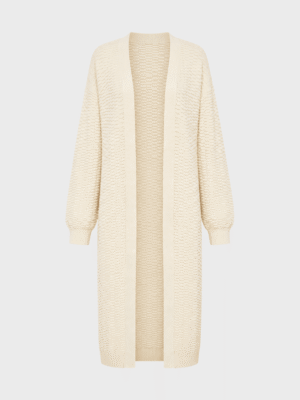 Knitted relief long cardigan