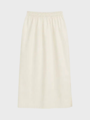 Sateen long side cut skirt
