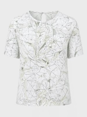 Straight neckline detail blouse
