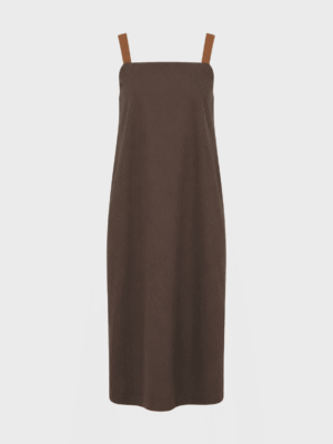 Strap detail gabardine dress
