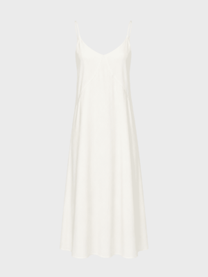 Tencel sateen front detail slip dress