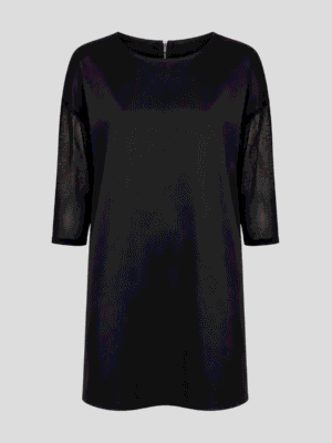 Tulle-sleeve dress