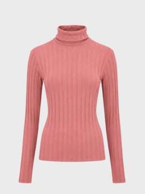 Wide rib high neck top