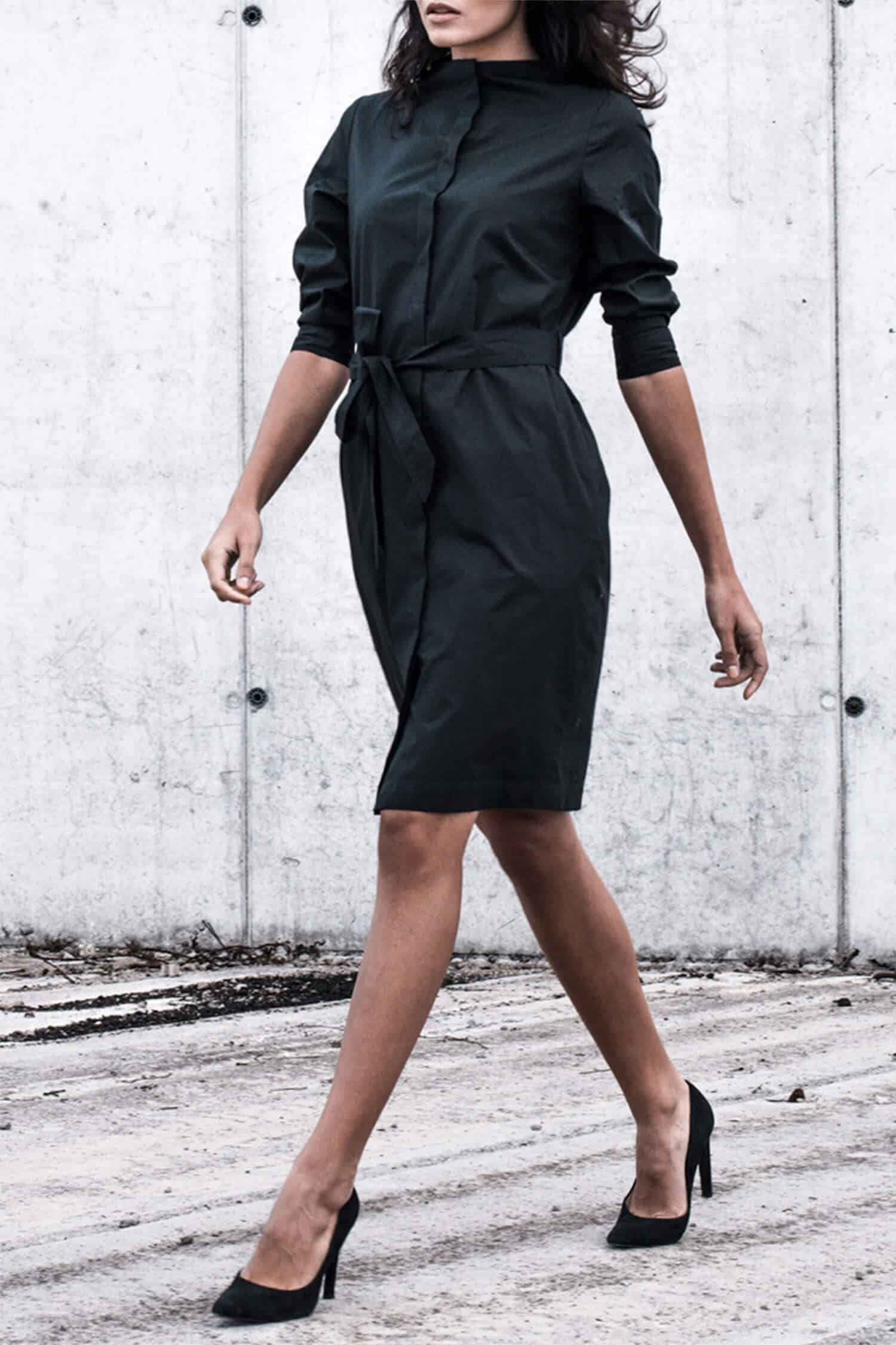 Standing neckline shirt dress - Image 5