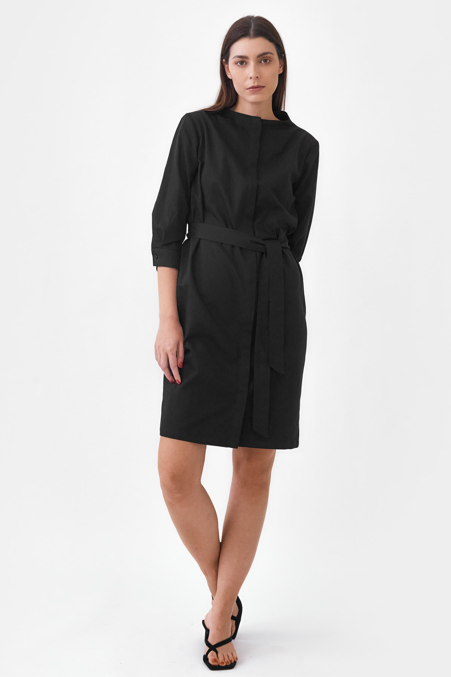 Standing neckline shirt dress - Image 3