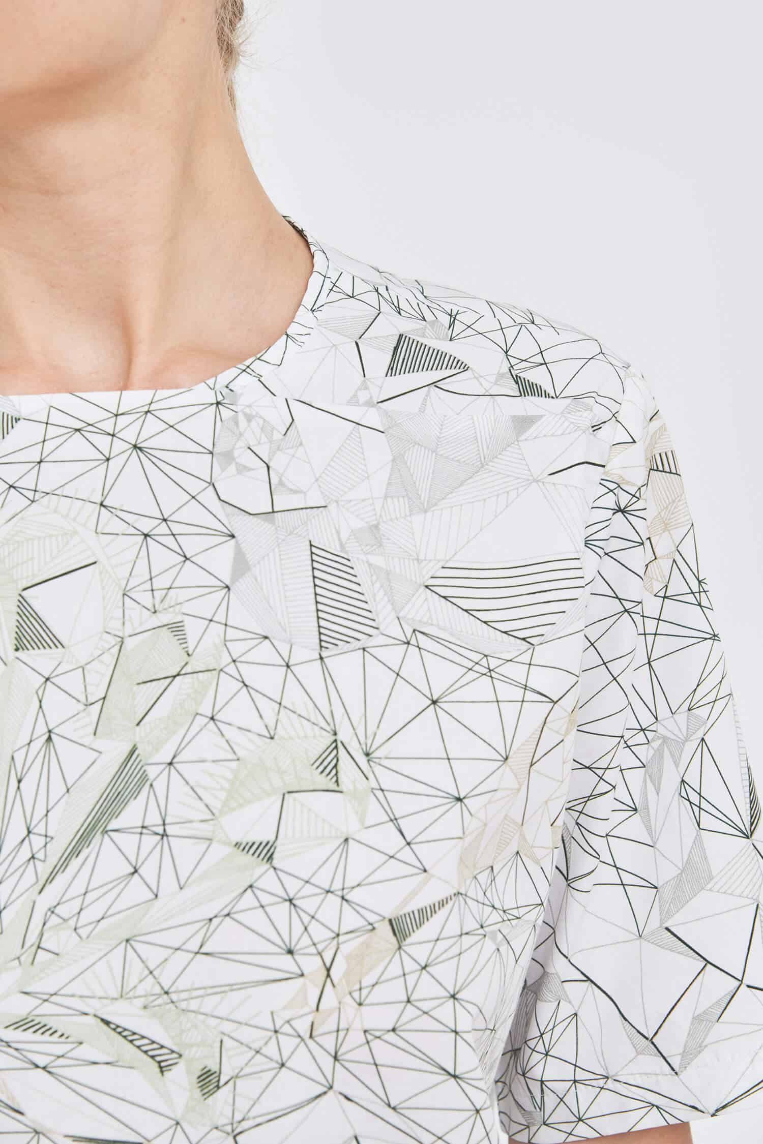 Straight neckline detail blouse - Image 3