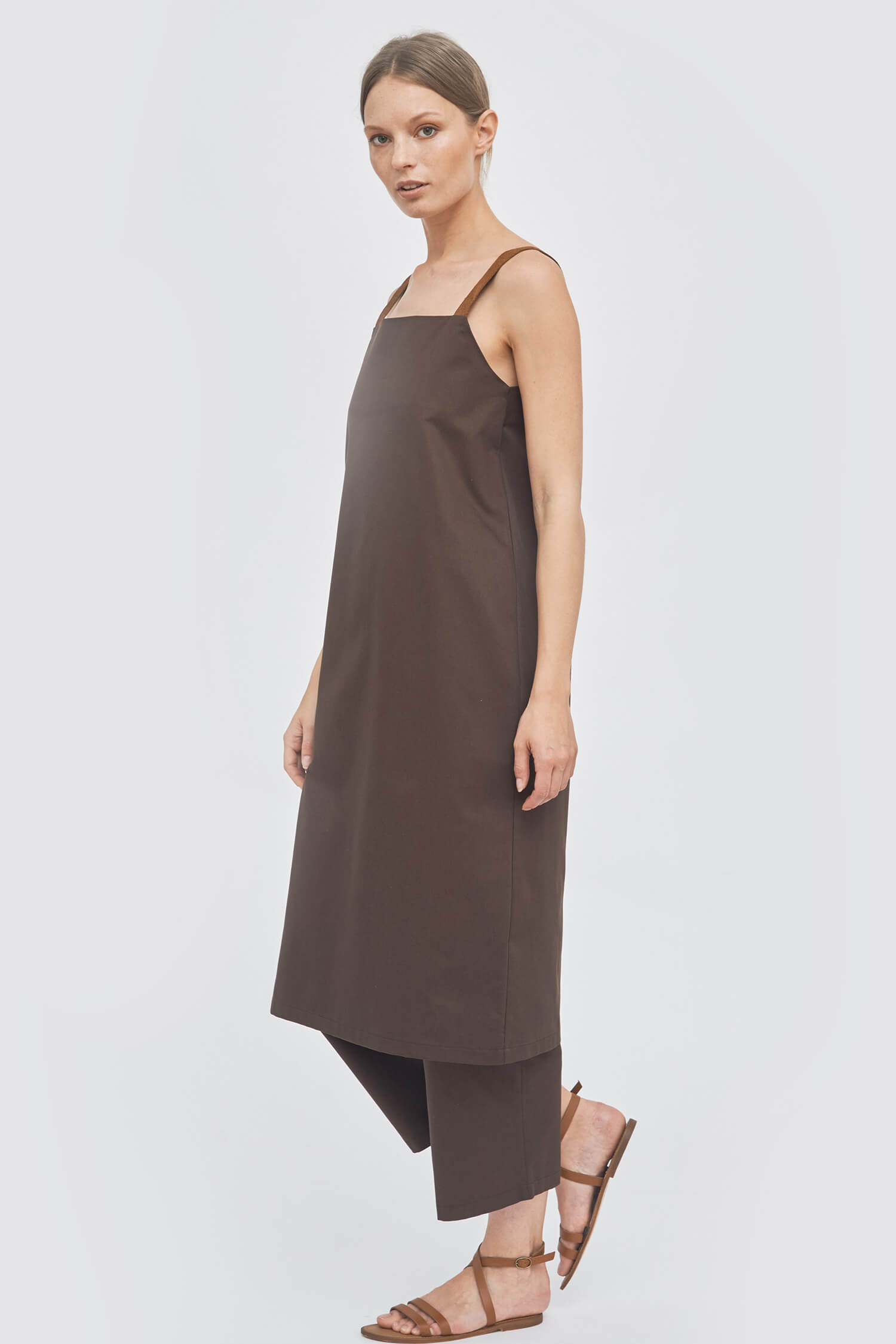 Strap detail gabardine dress - Image 3