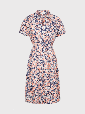 Blue and pink flowy midi dress
