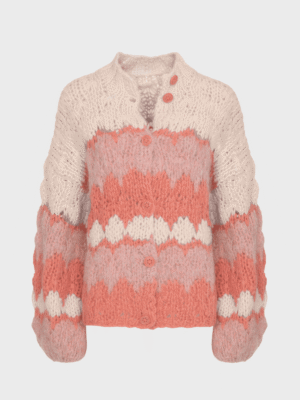 Pink and ivory oversized sweater