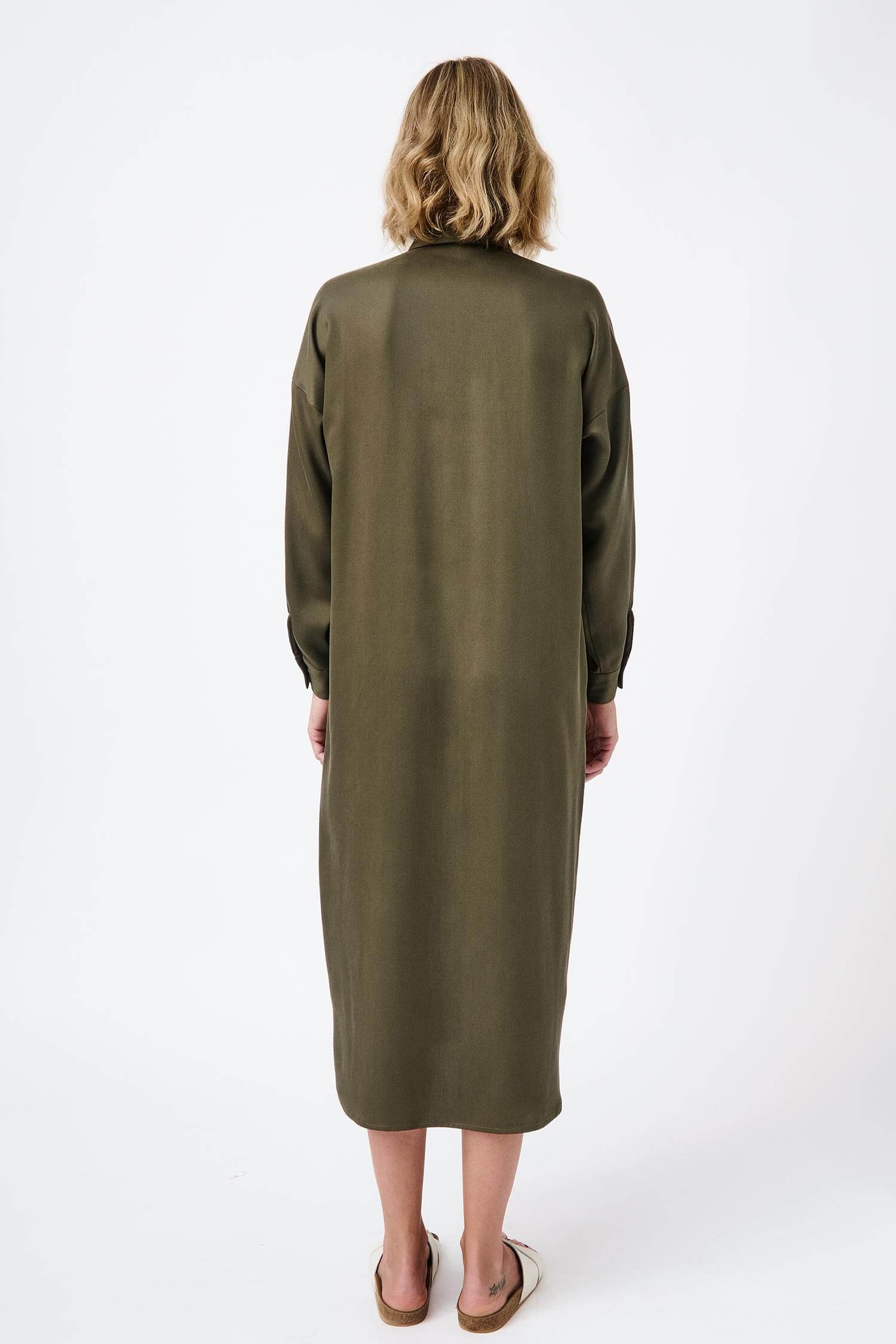 Tencel long shirt dress - Image 4