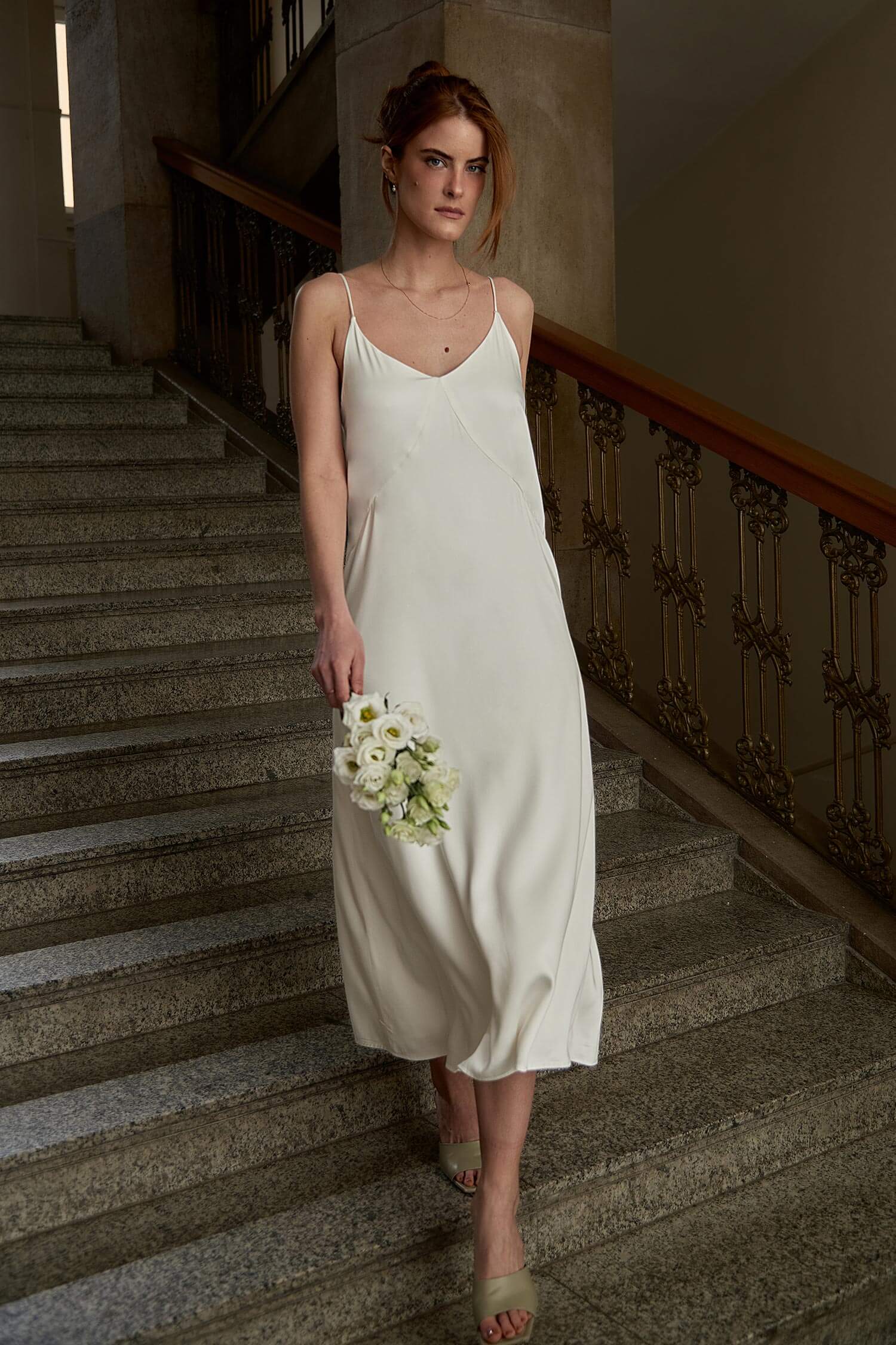 Tencel sateen front detail slip dress - Image 6