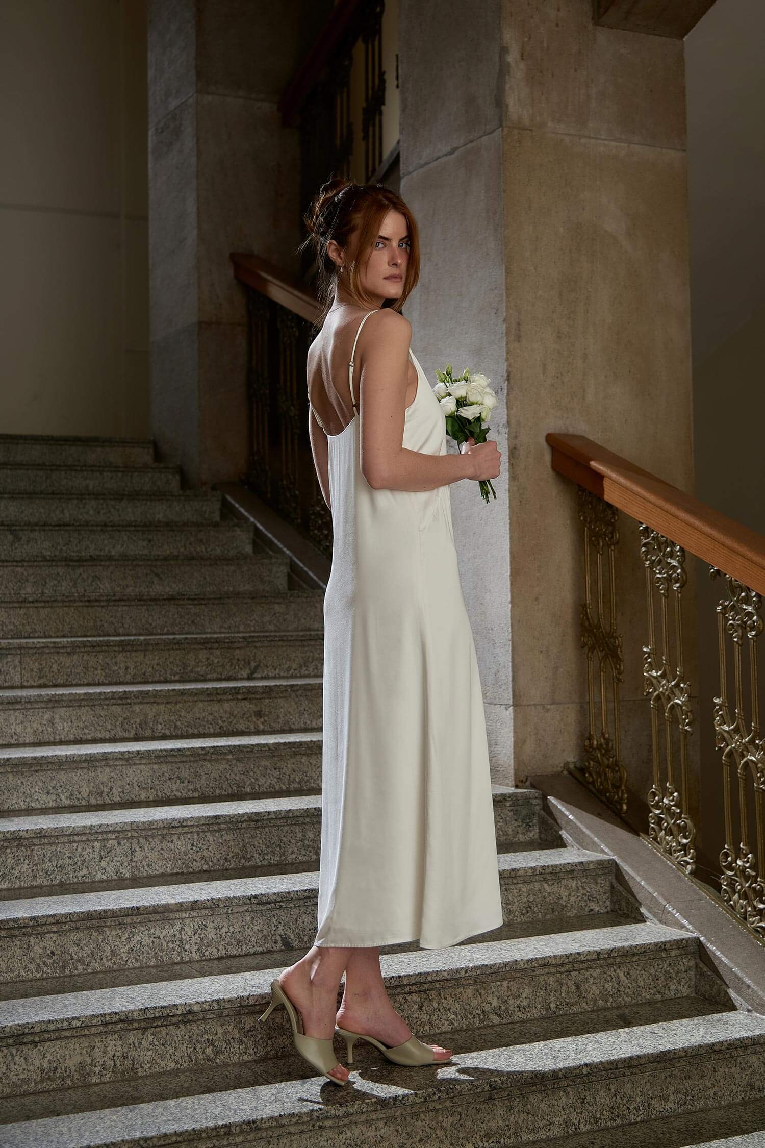 Tencel sateen front detail slip dress - Image 7