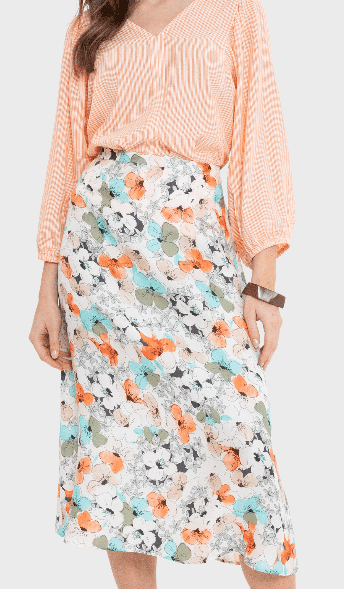 Ecru floral midi skirt - Image 2