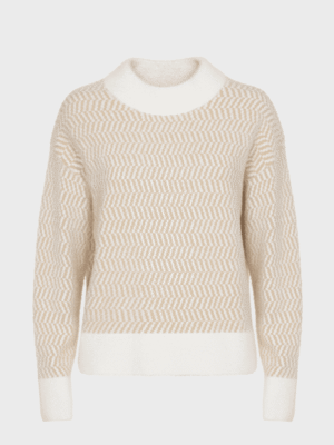 Beige and white sweater